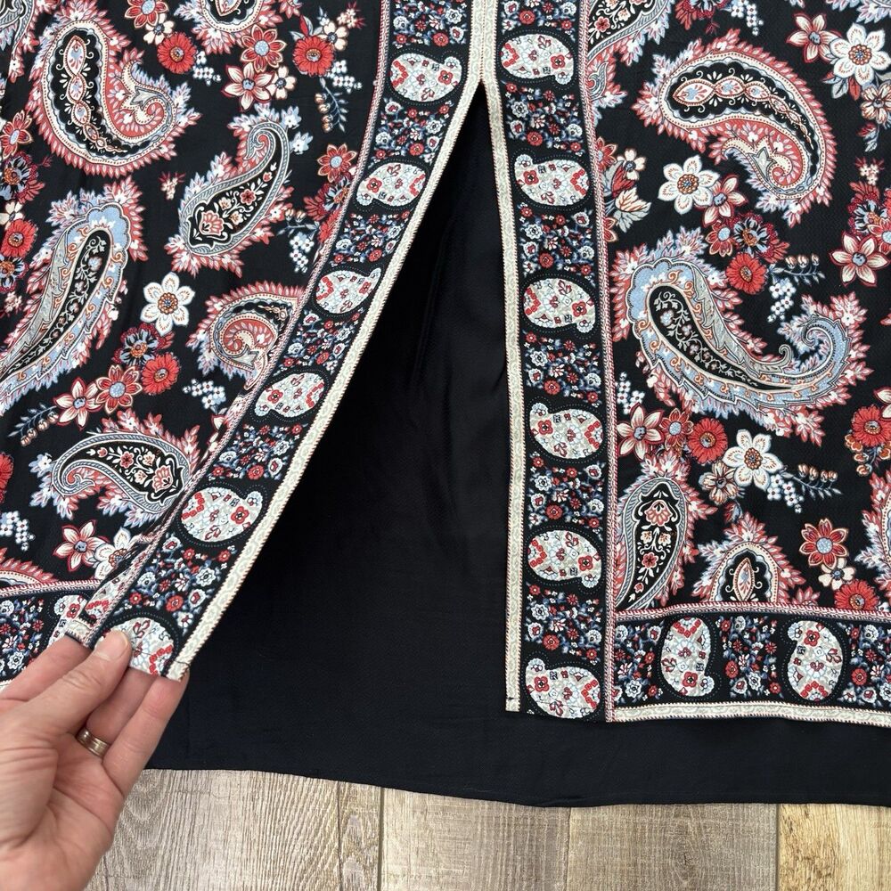 J. Jill Womens Black Floral Paisley Dress Sz L Lightweight Summer Preppy Boho - Picture 7 of 13